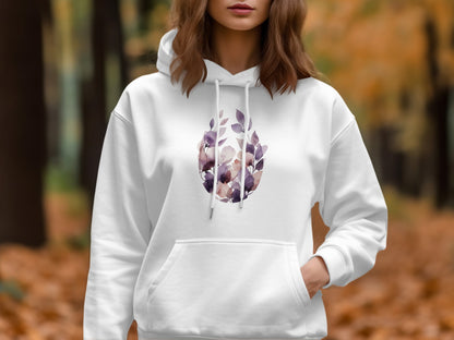 Autumn Leaves Hoodie with Floral Leaf Design