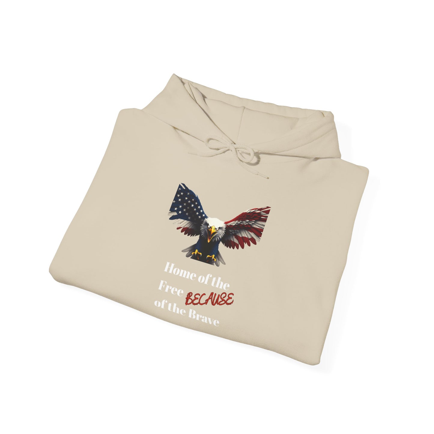 Home Of The Free Because Of The Brave Patriotic Eagle on a Pullover Hoodie