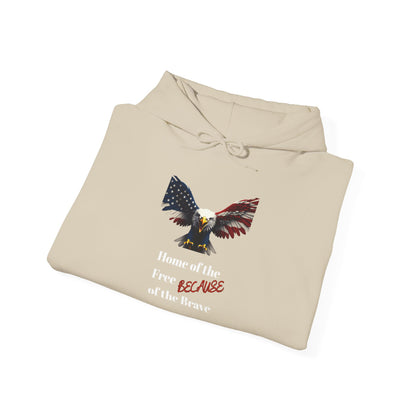Home Of The Free Because Of The Brave Patriotic Eagle on a Pullover Hoodie