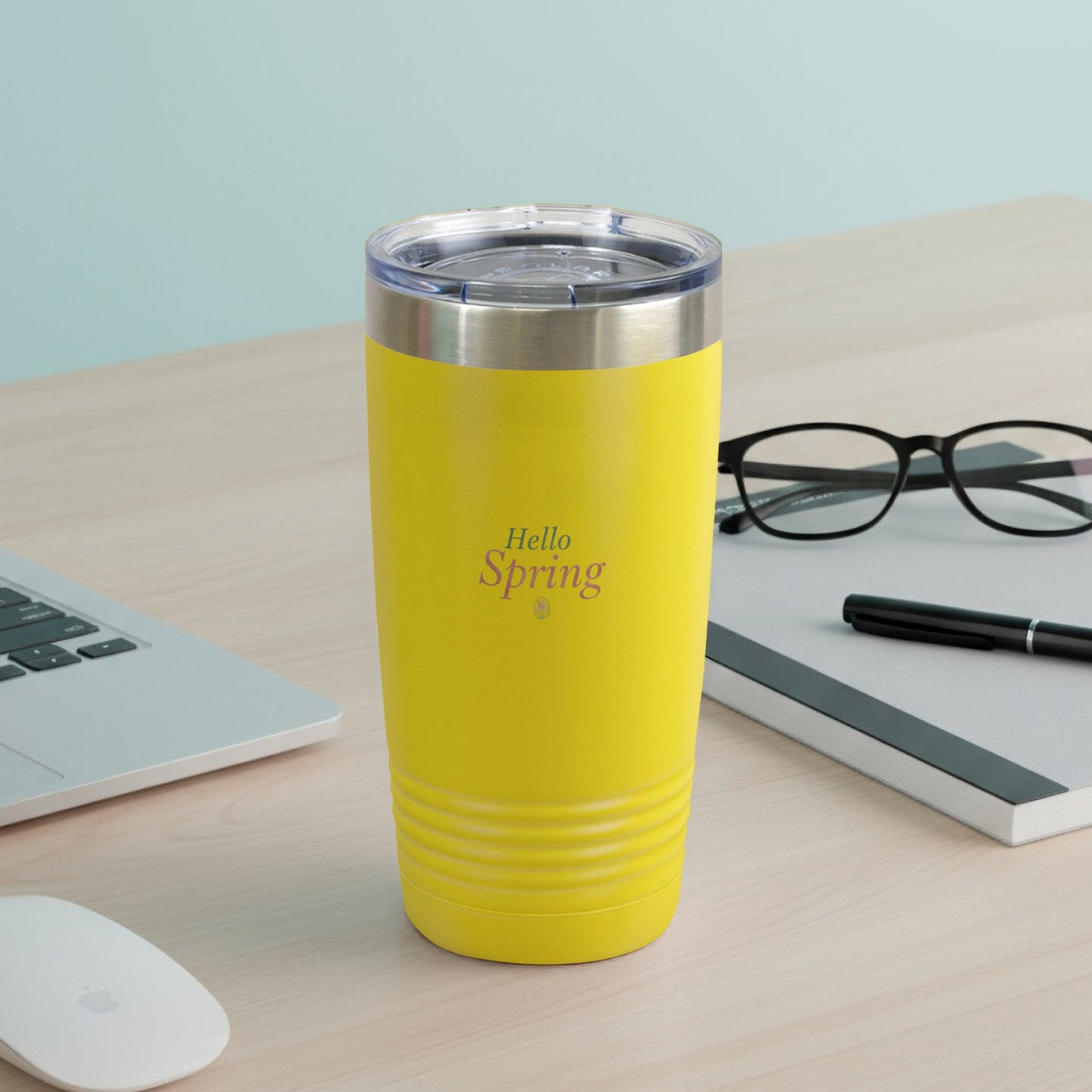 Bright Yellow 'Hello Spring' Insulated Tumbler Product