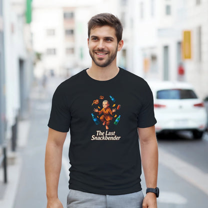 The Last Snackbender graphic design on a Heavyweight T-shirt