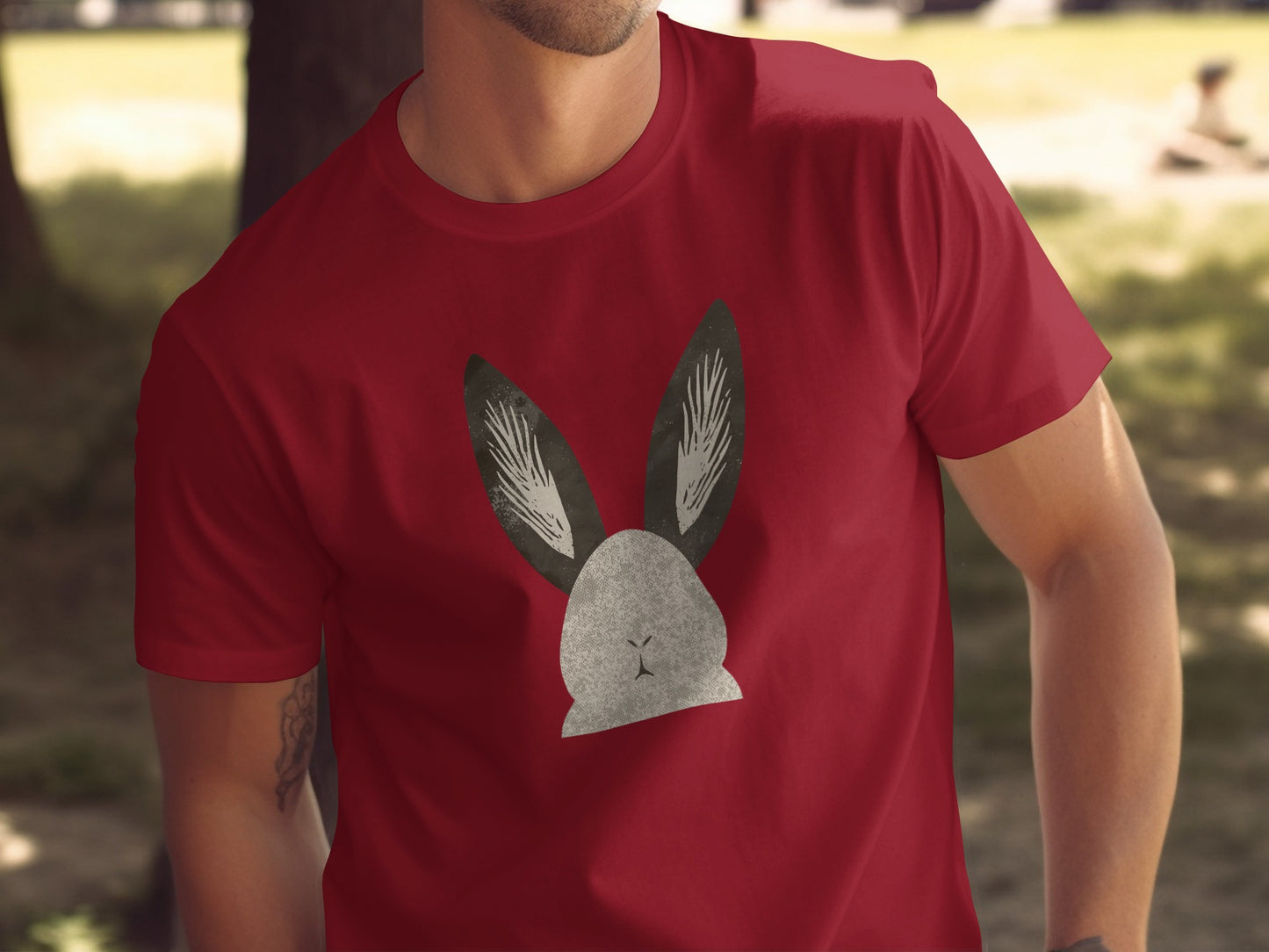 Crimson T-shirt Distinctive Bunny Head Illustration product type
T-shirt
Bunny
Rabbit
Red
Graphic Tee
Animal Print
Men's Tee
Unisex Shirt
Easter Shirt
Cute Bunny
Head Graphic
Design Shirt
Apparel
Short Sleeve
Crimson Shirt
Animal Lover
Unique Design
Casual Wear
Grey Bunny
Pop Art