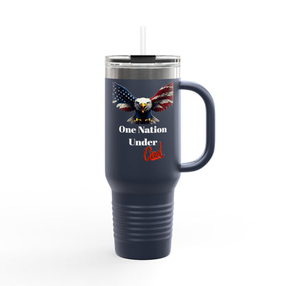 One Nation Under God Patriotic Eagle on a 40oz tumbler