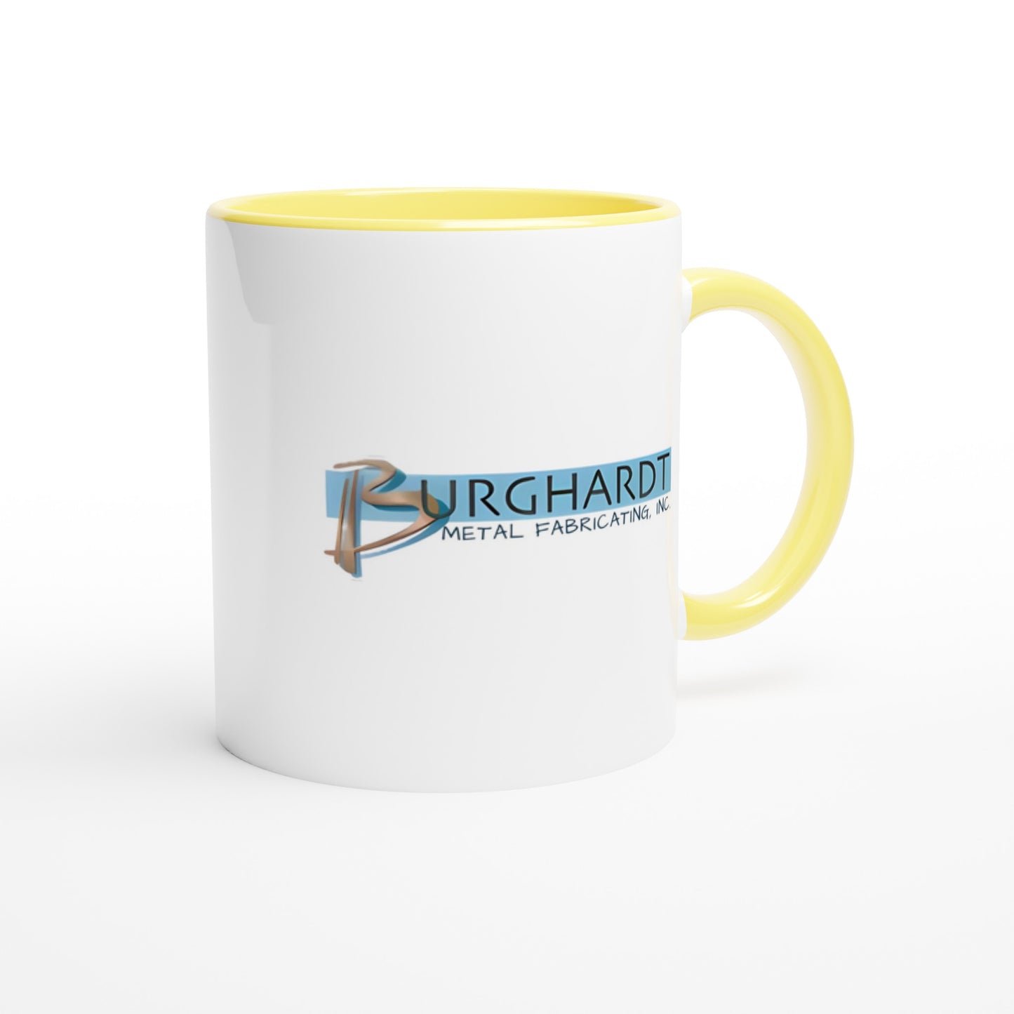 Burghardt Metal Fabricating, inc., logo on an 11oz Ceramic Mug