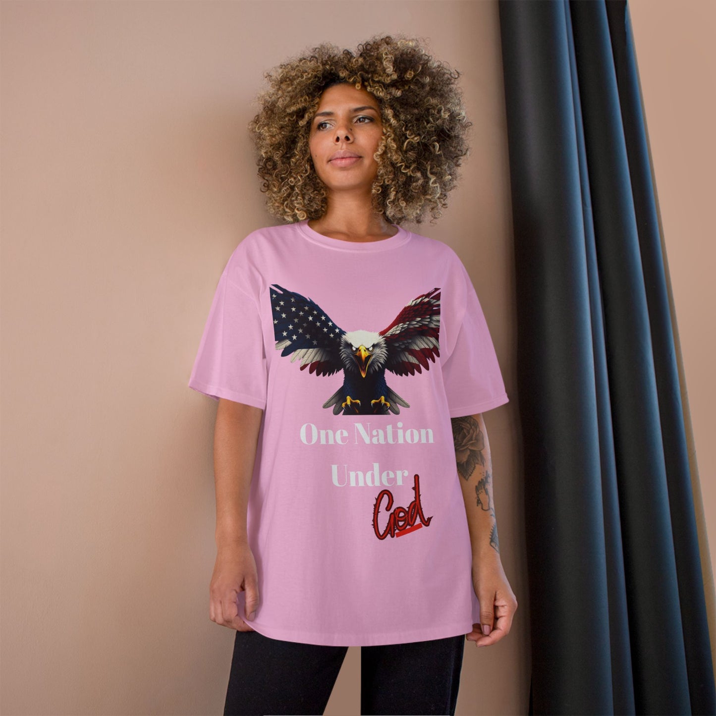 One Nation Under God Patriotic Eagle on a Champion T-shirt