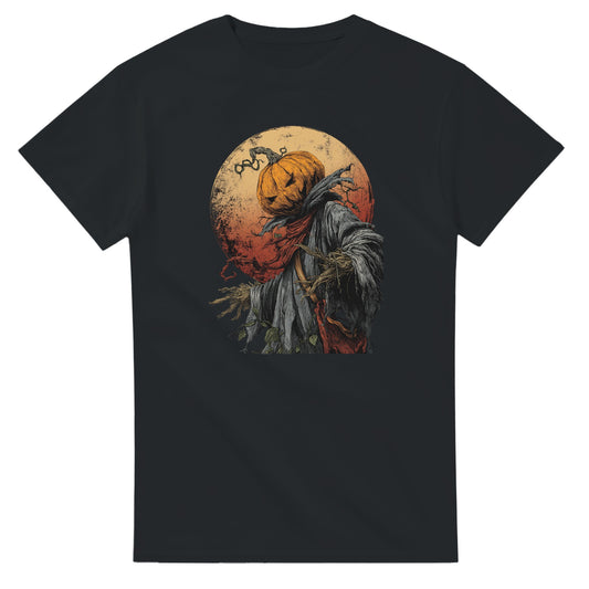 Spooky Pumpkin Scarecrow on a Heavyweight T-shirt