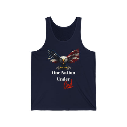 One Nation Under God Patriotic Eagle on a Premium Tank Top