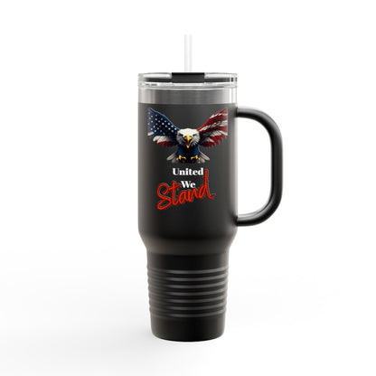 United We Stand Patriotic Eagle on a 40oz tumbler