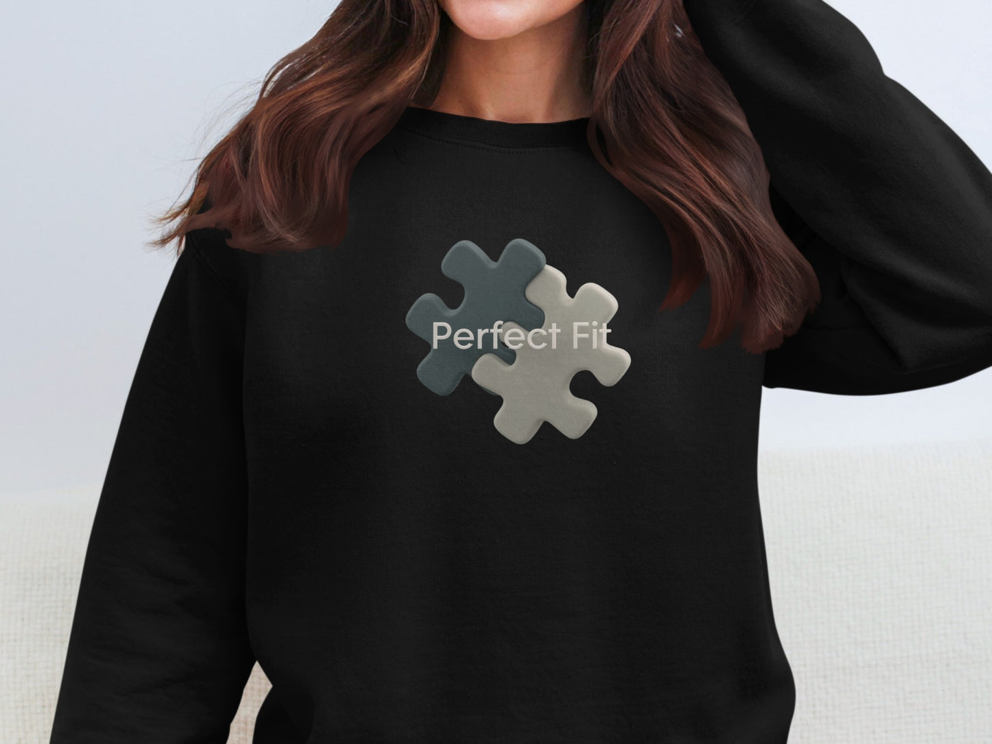 Perfect Fit Puzzle Piece Sweatshirt Casual Fashion Top