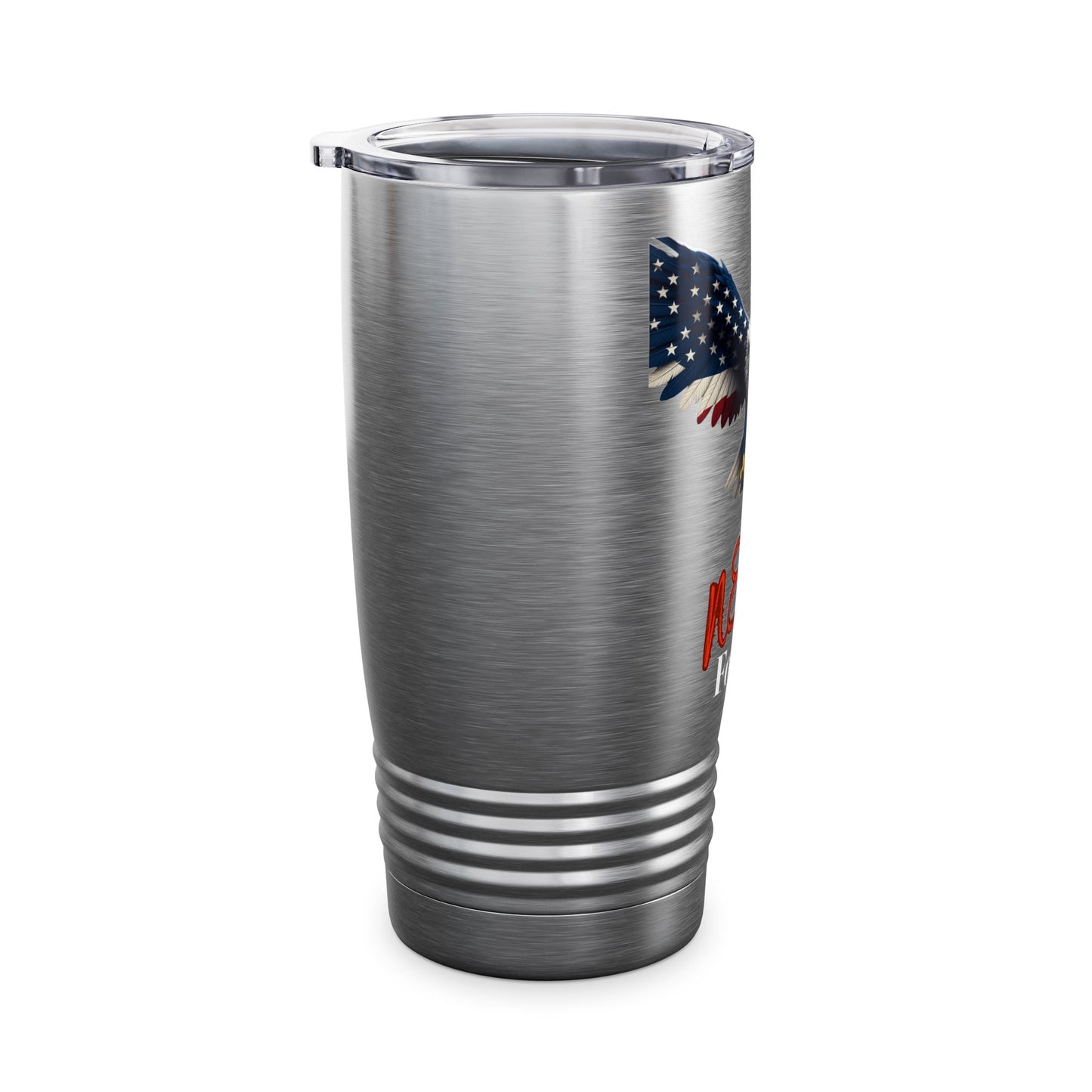 Never Forget Patriotic Eagle on a 20oz Insulated Tumbler