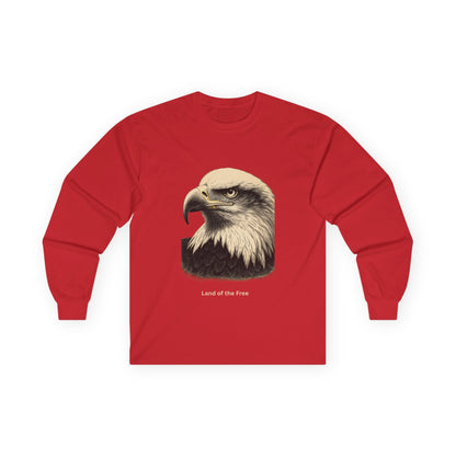 Land of the Free text on a Long-Sleeve Tee