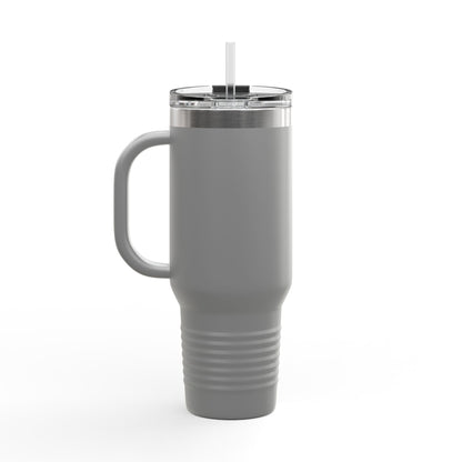 Land of the Free text on the muted of a  40oz Insulated Travel Mug