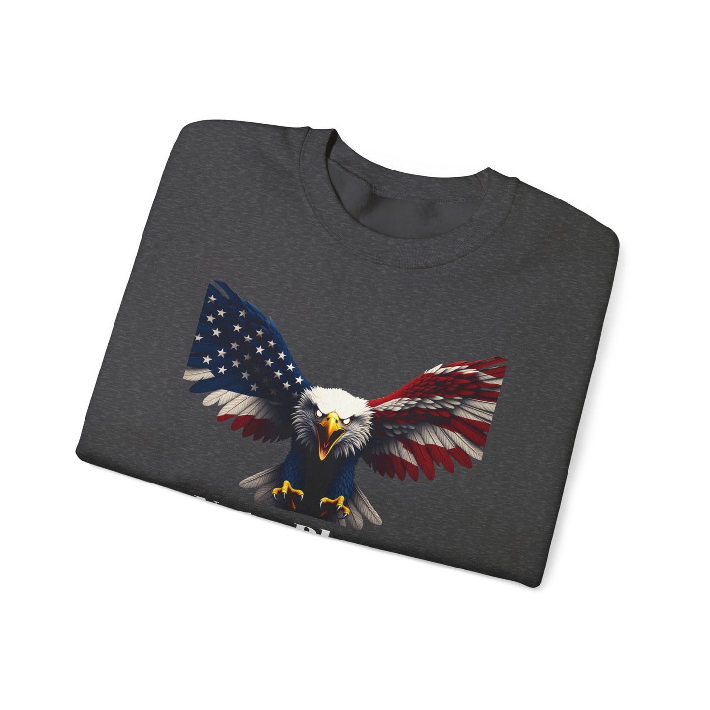 Not A Phase It's Permanent Patriotic Eagle text on a Crewneck Sweatshirt