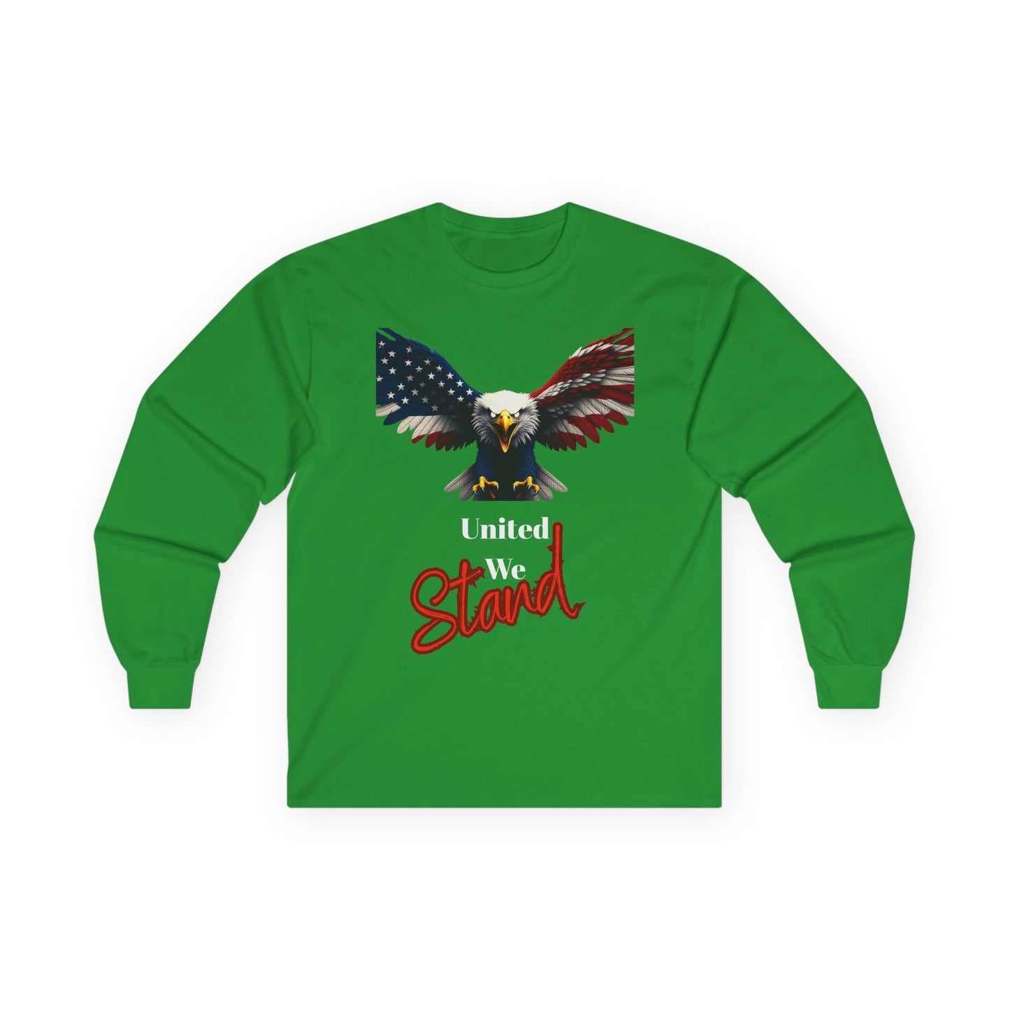United We Stand Patriotic Eagle on a long sleeve tee