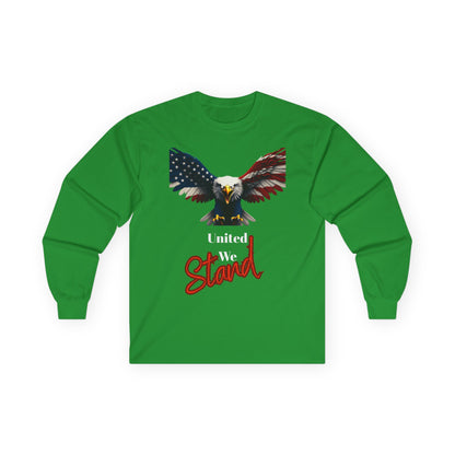 United We Stand Patriotic Eagle on a long sleeve tee