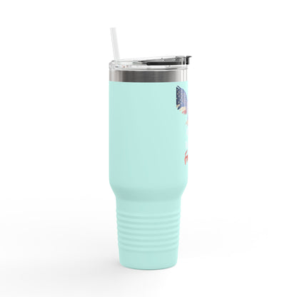 Faith Family Freedom Patriotic Eagle on a 40oz tumbler
