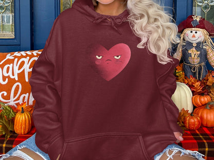 Grumpy Heart Fall Season Oversized Hoodie Product