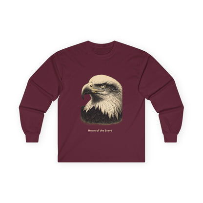 Home of the Brave text on a Long-Sleeve Tee