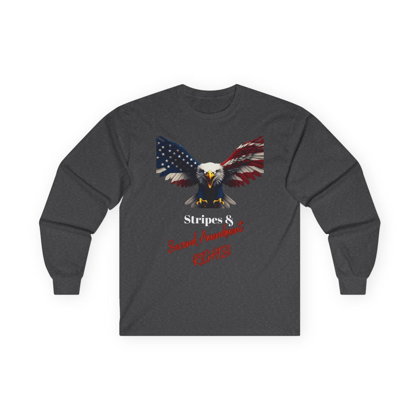 Stars & 2nd Amendment Rights Patriotic Eagle on a long sleeve tee
