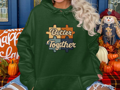 Better Together Puzzle Pieces Graphic Hoodie