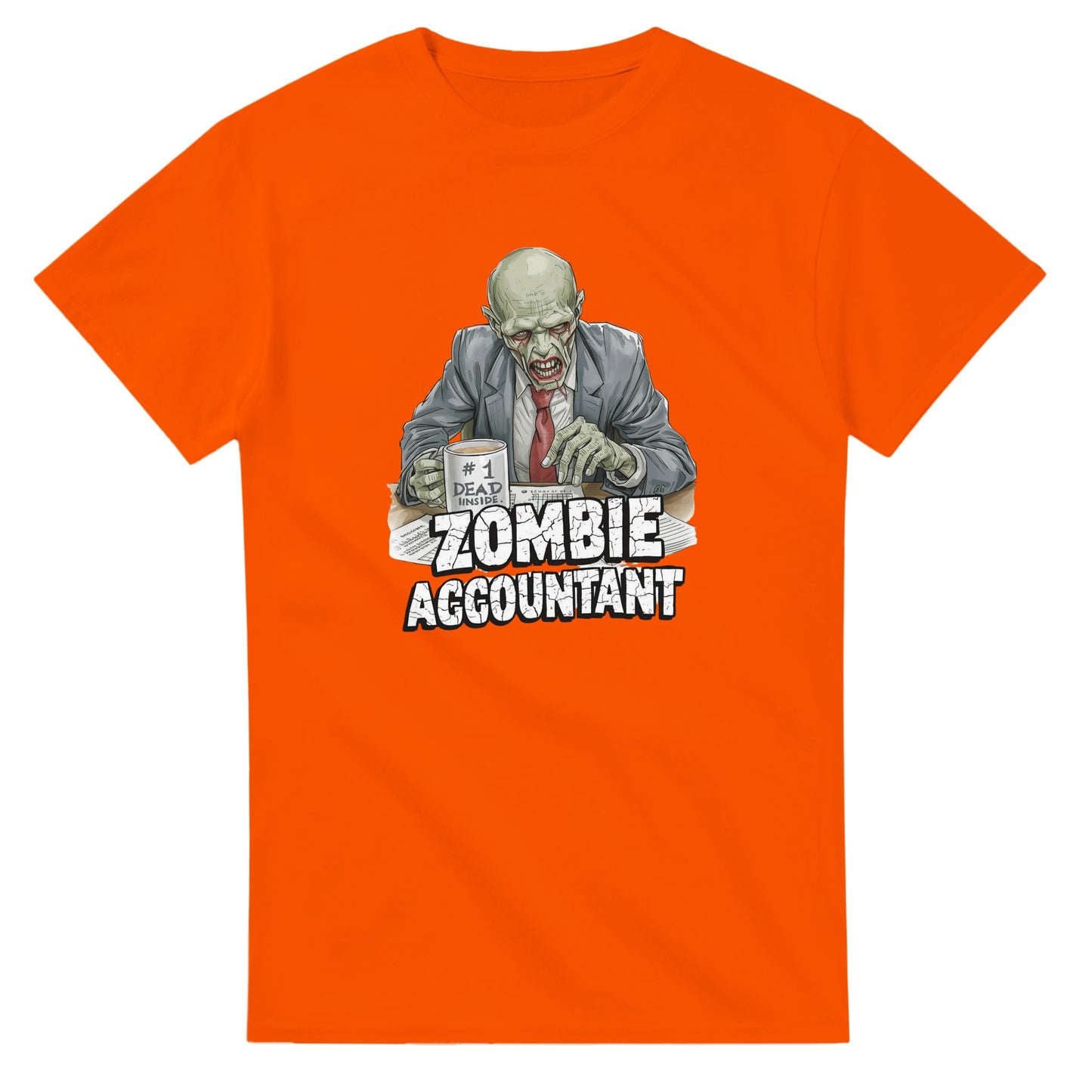 Zombie Accountant graphic design on a Heavyweight T-shirt