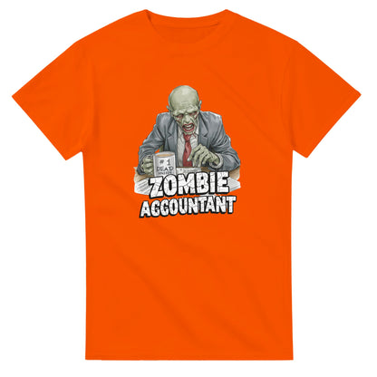 Zombie Accountant graphic design on a Heavyweight T-shirt