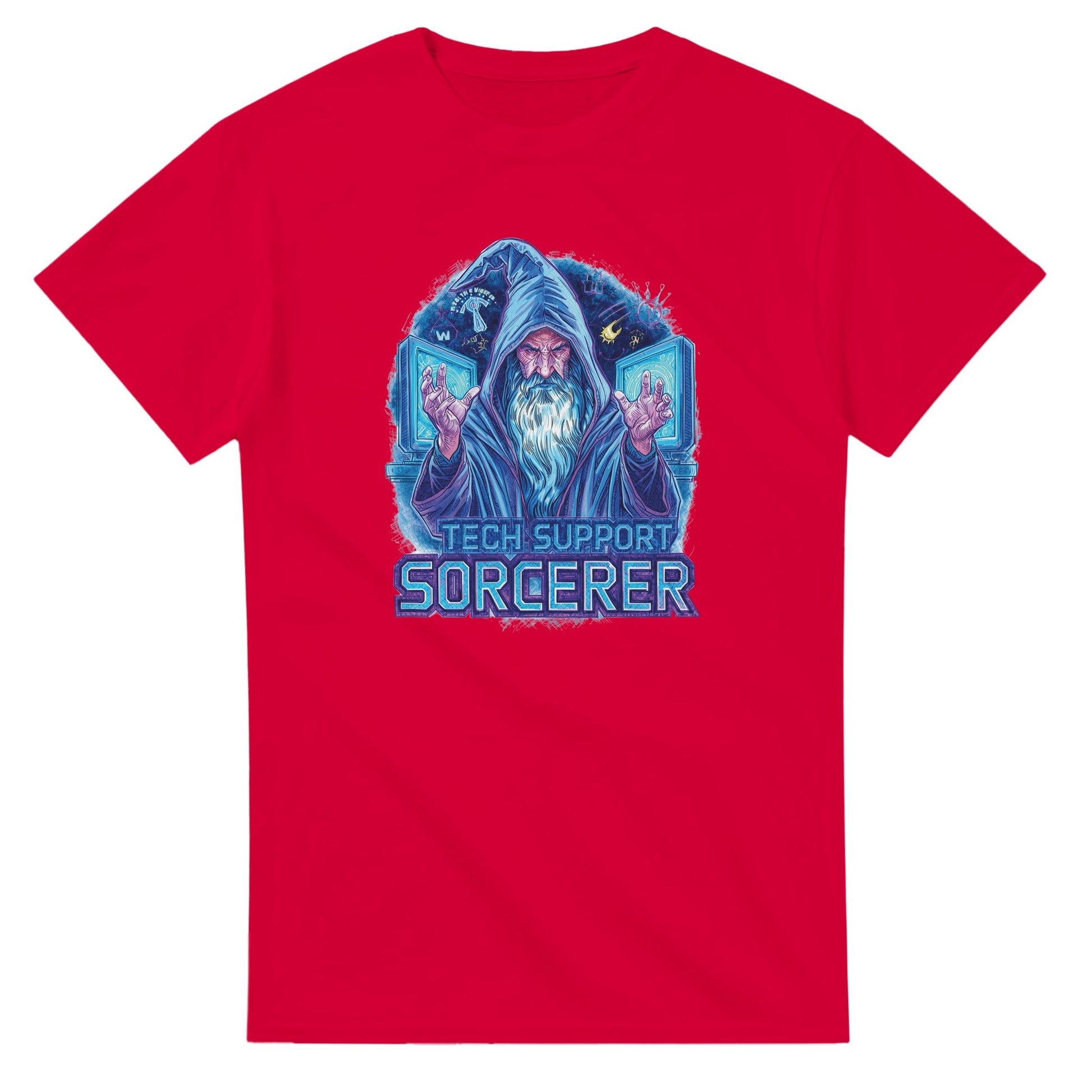 Tech Support Sorcerer graphic design on a Heavyweight T-shirt
