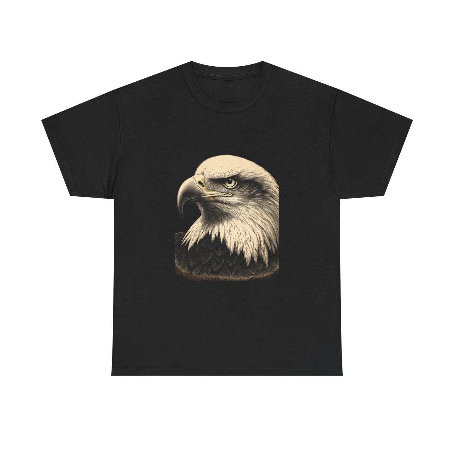 Engraved Eagle Head on a Heavyweight T-shirt