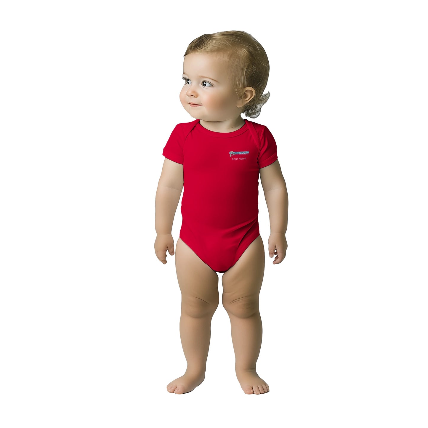 Burghardt Metal Fabricating, Inc., logo on a Baby Short Sleeve Bodysuit