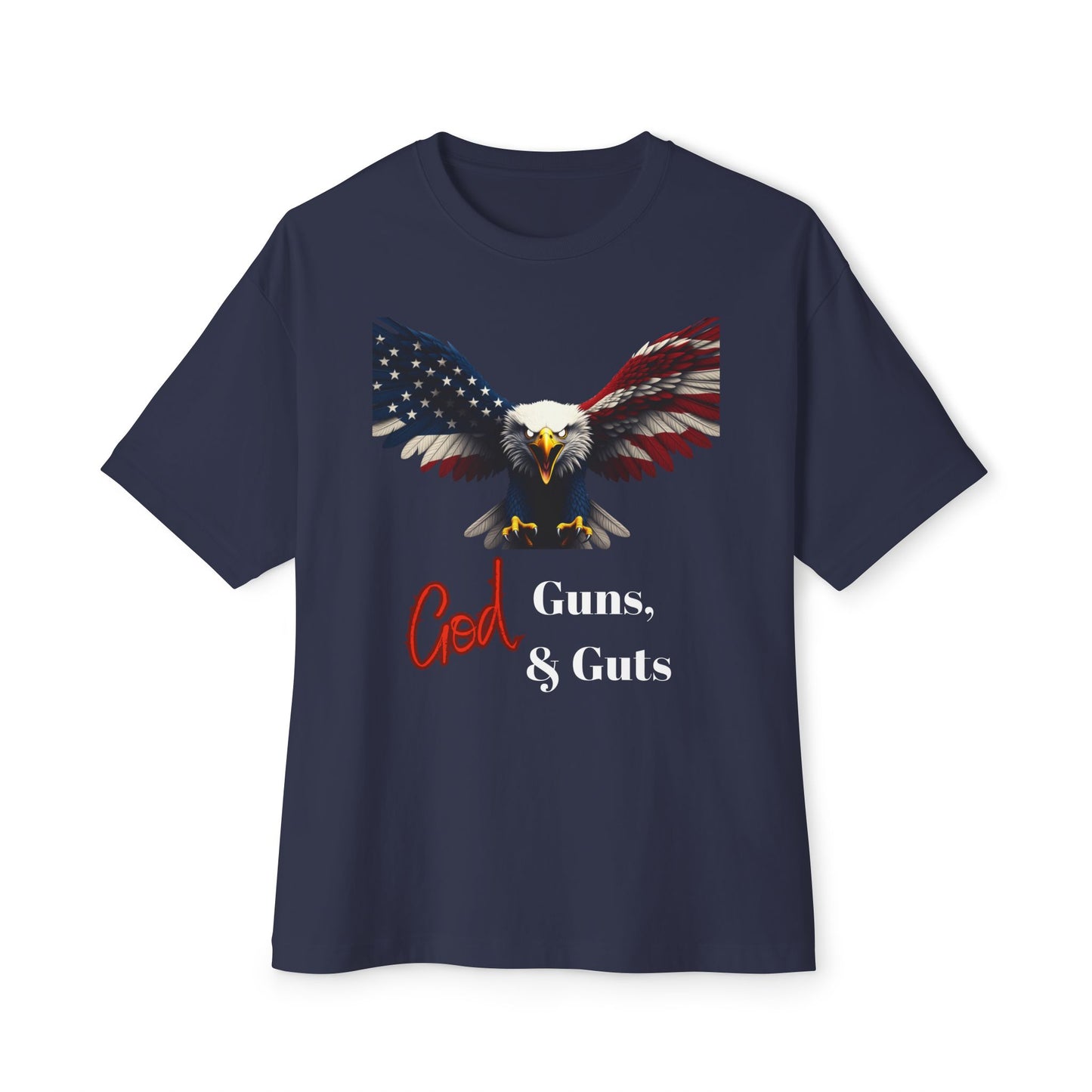 God Guns & Guts Patriotic Eagle on a Premium Tee