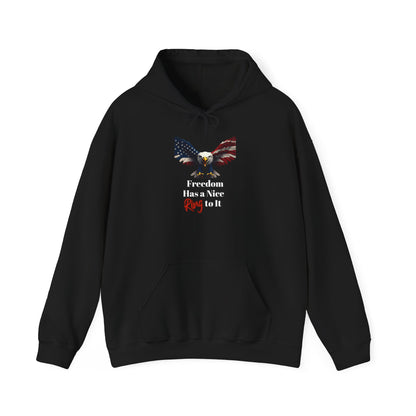 Freedom Has A Nice Ring To It Patriotic Eagle on a Pullover Hoodie