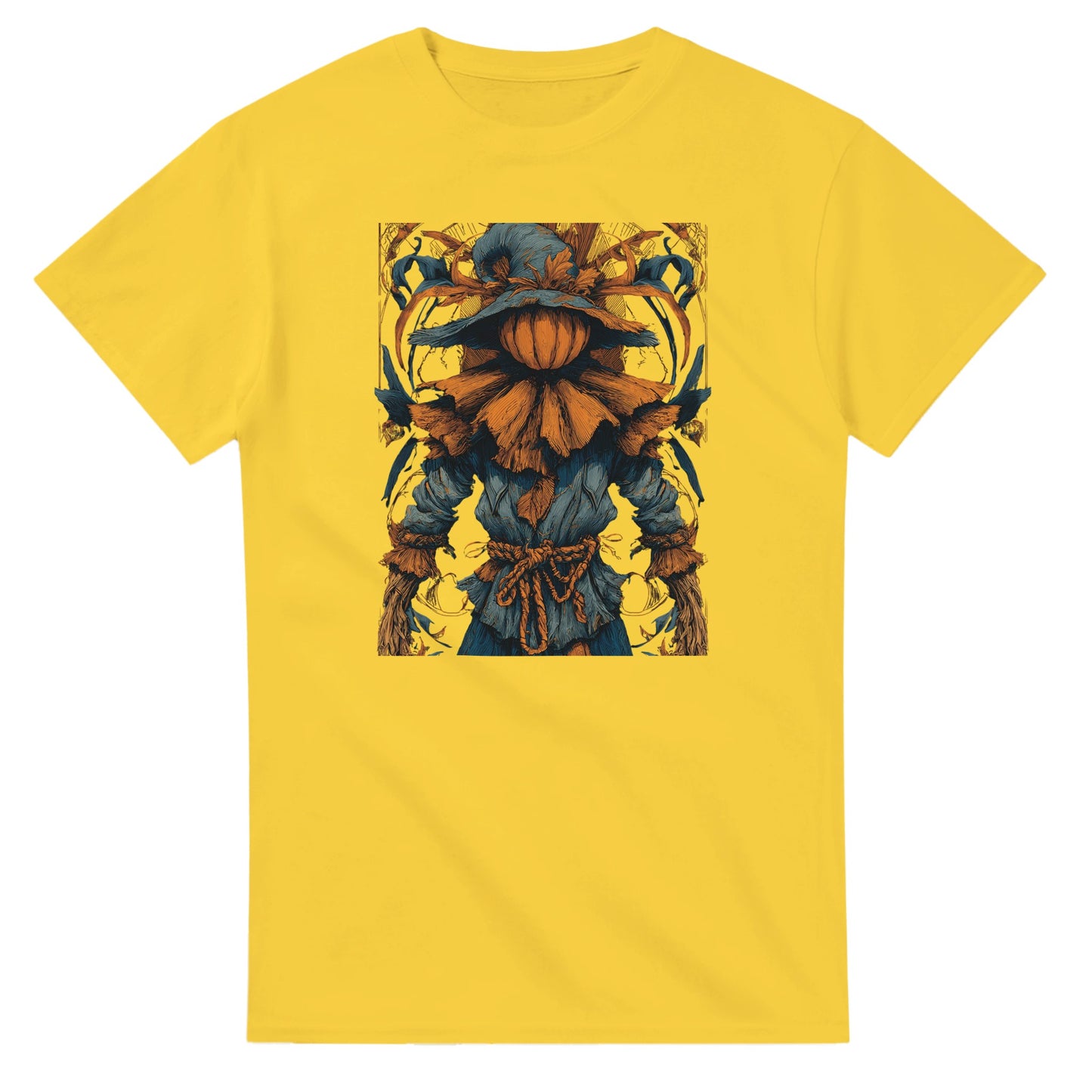 Autumn Harvest Scarecrow on a Heavyweight T-shirt