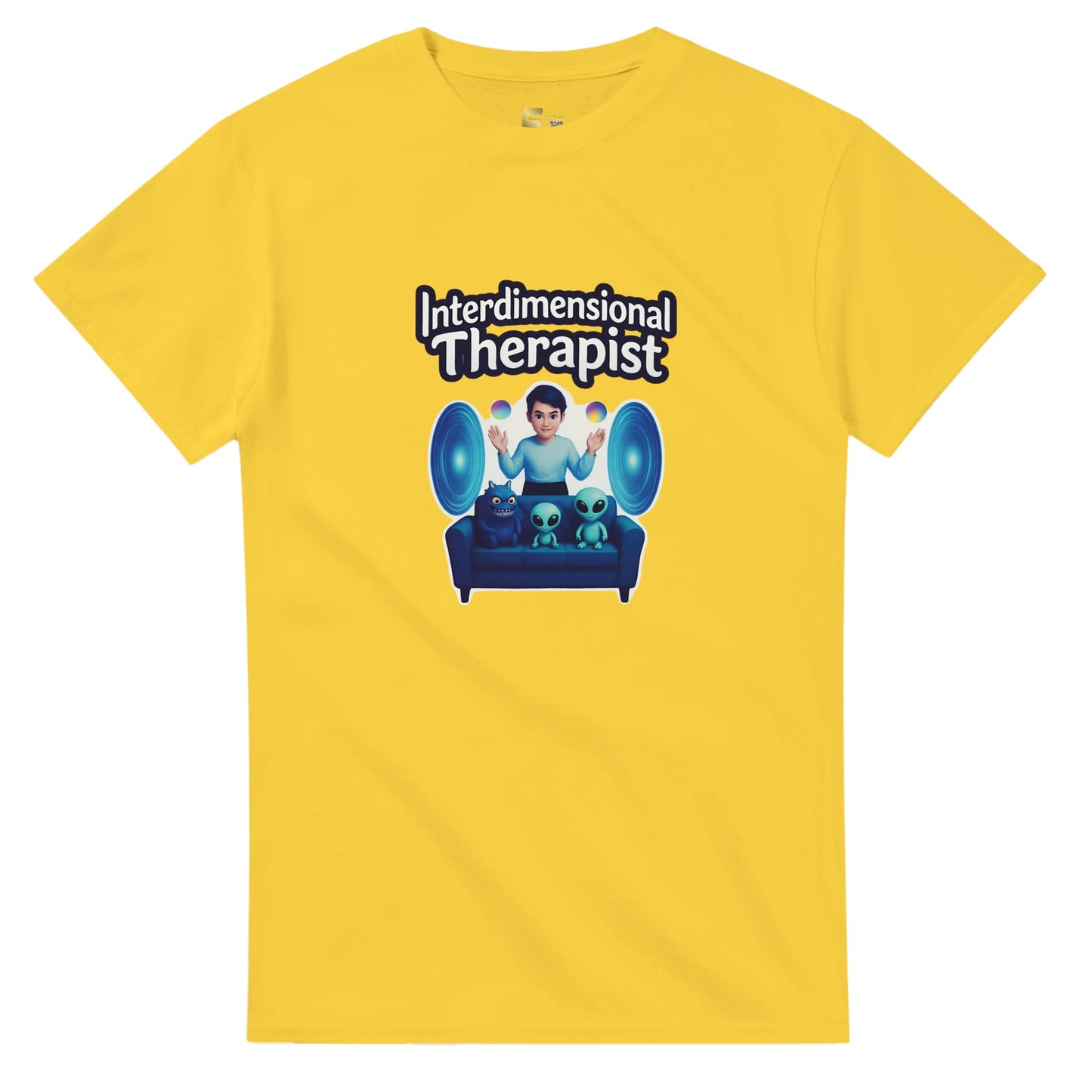 Interdimensional Therapist graphic design on a Heavyweight T-shirt
