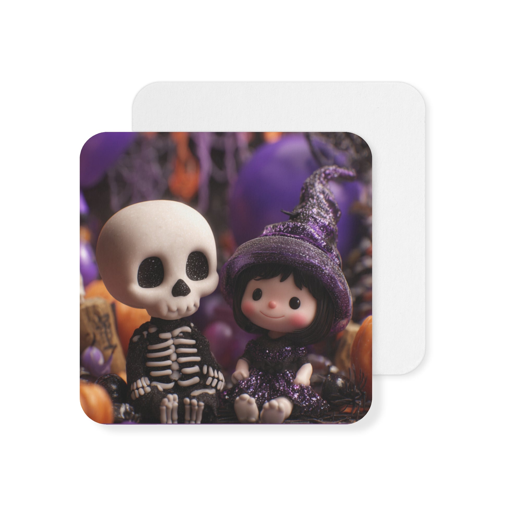Little Skeletons on cork bottom coasters