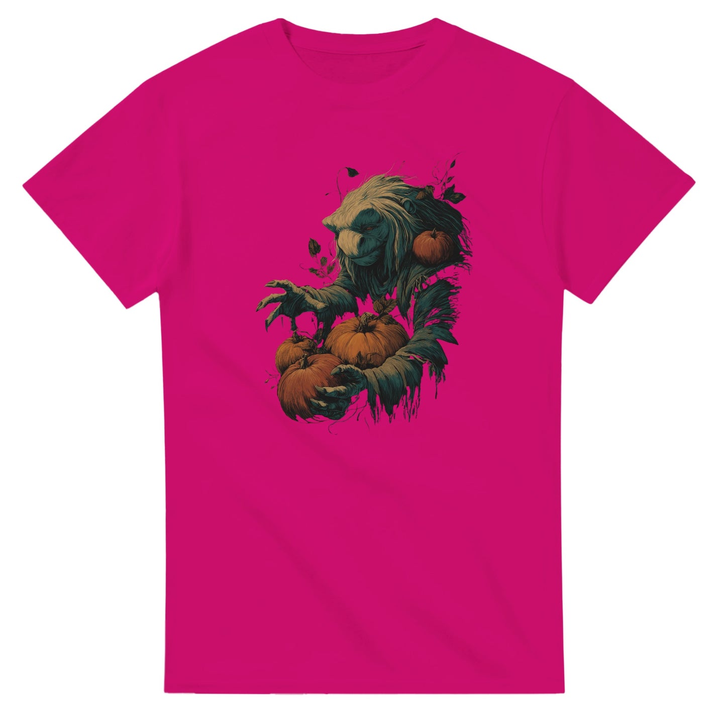 Forest Creature with Pumpkins on a Heavyweight T-shirt