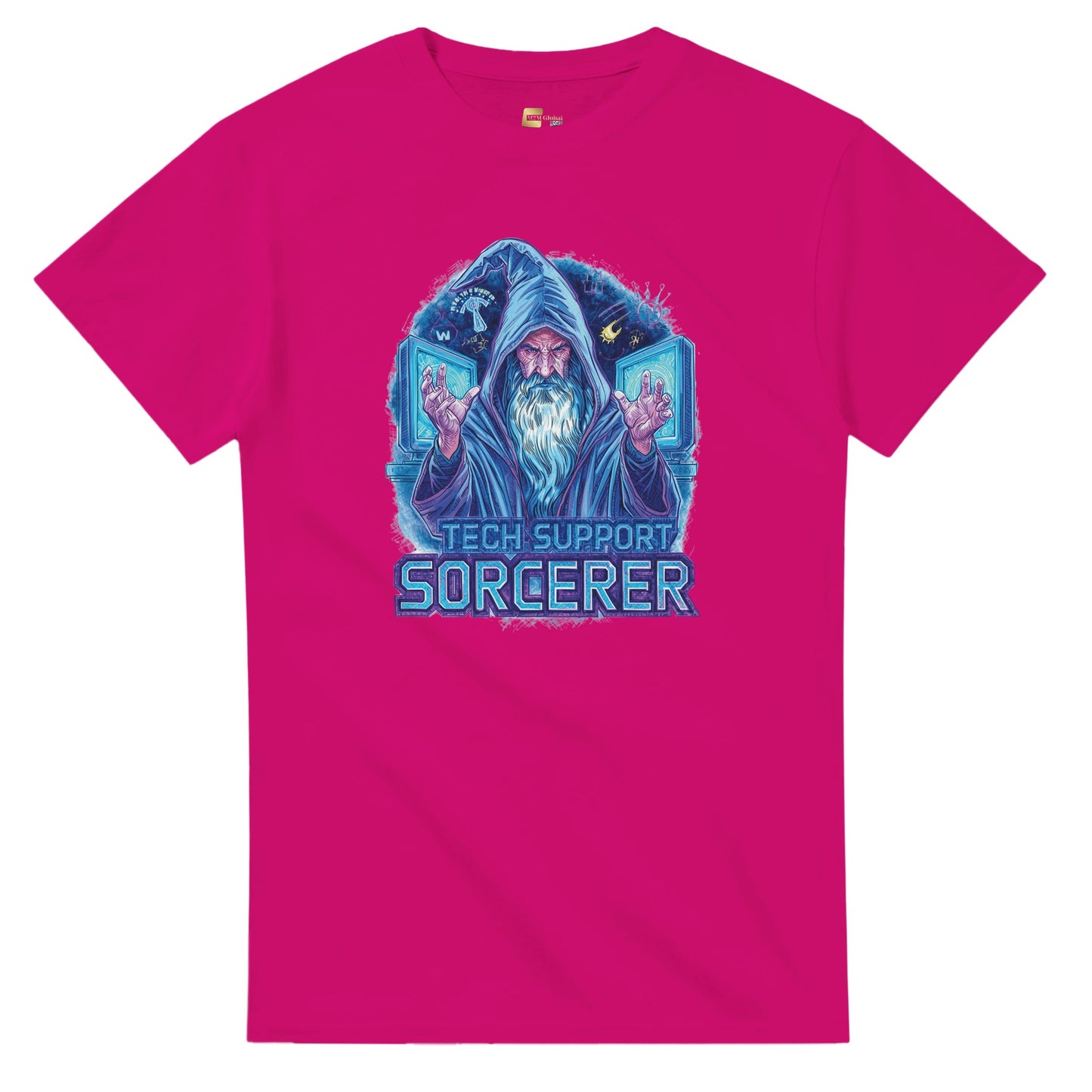 Tech Support Sorcerer graphic design on a Heavyweight T-shirt
