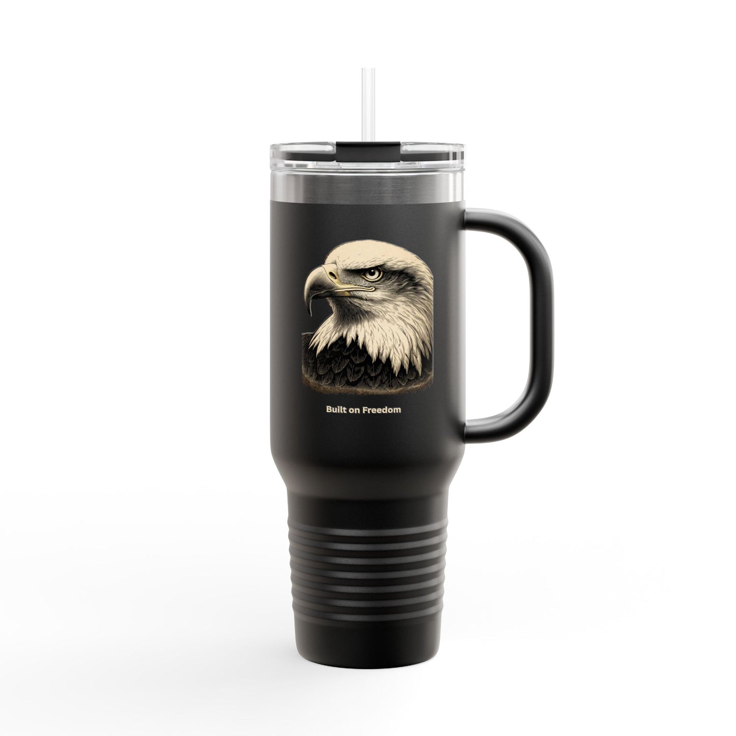 Built for Strength text on the muted of a  40oz Insulated Travel Mug