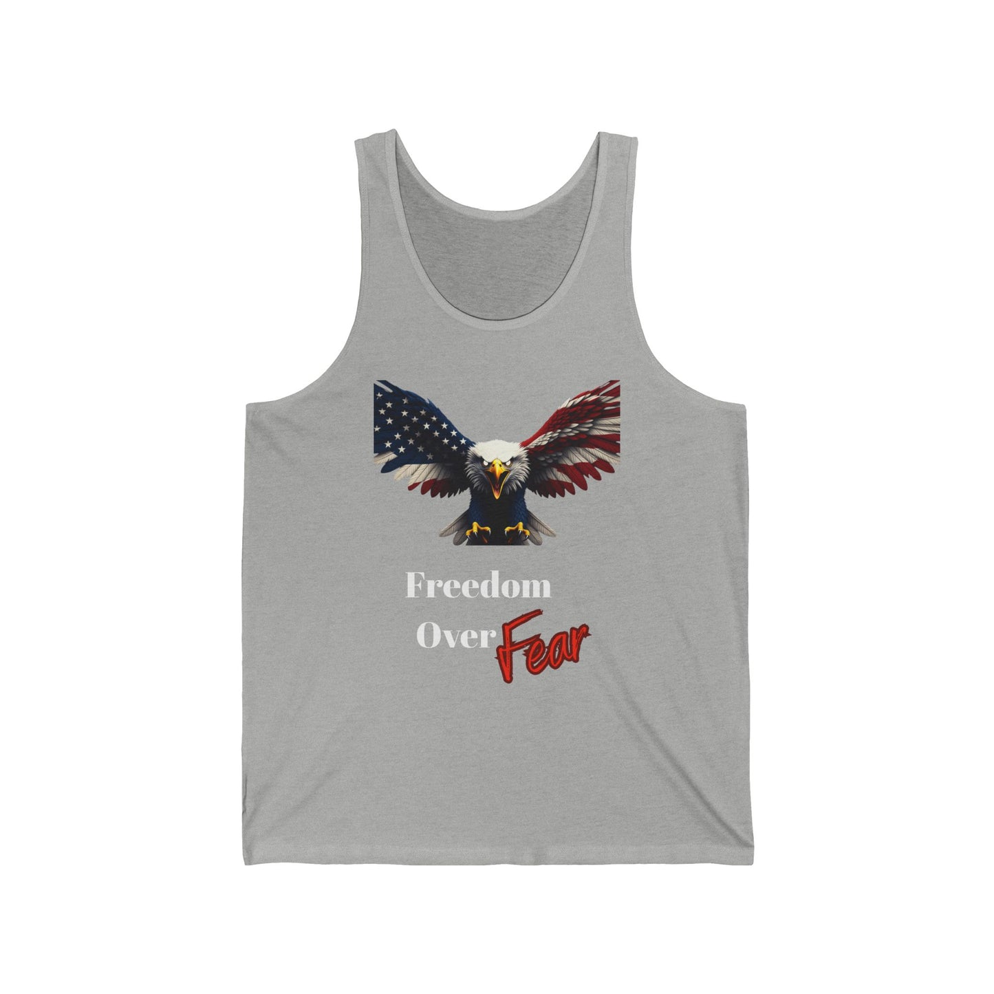 Freedom Over Fear Patriotic Eagle - Premium Tank Top