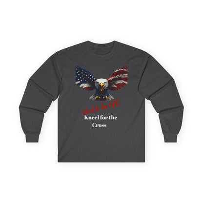Stand For The Flag Kneel For The Cross Patriotic Eagle on a long sleeve tee