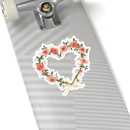 Heart Shaped Floral Wreath Skateboard Deck Design