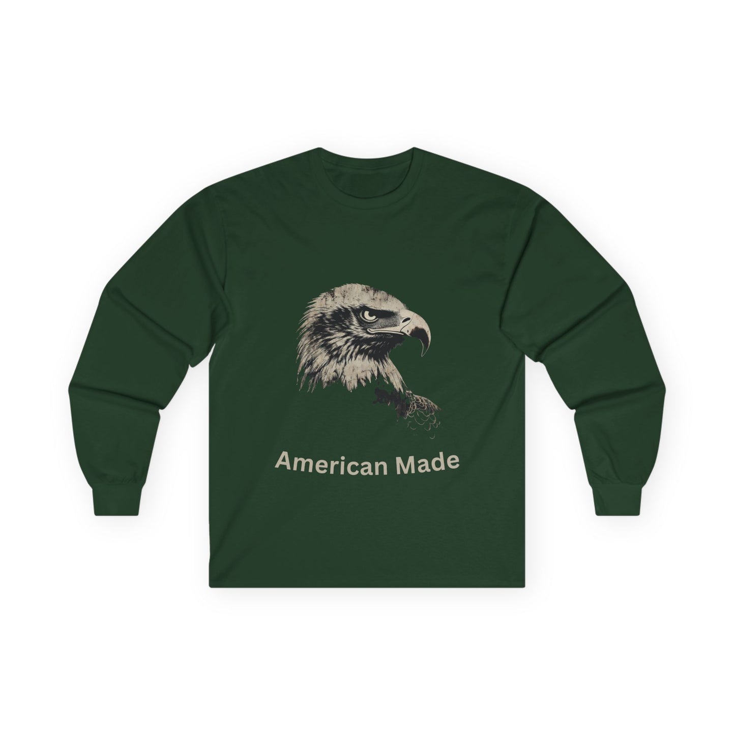 American Made text on a Long-Sleeve Tee