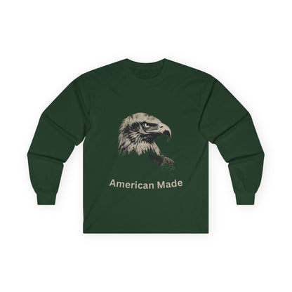 American Made text on a Long-Sleeve Tee
