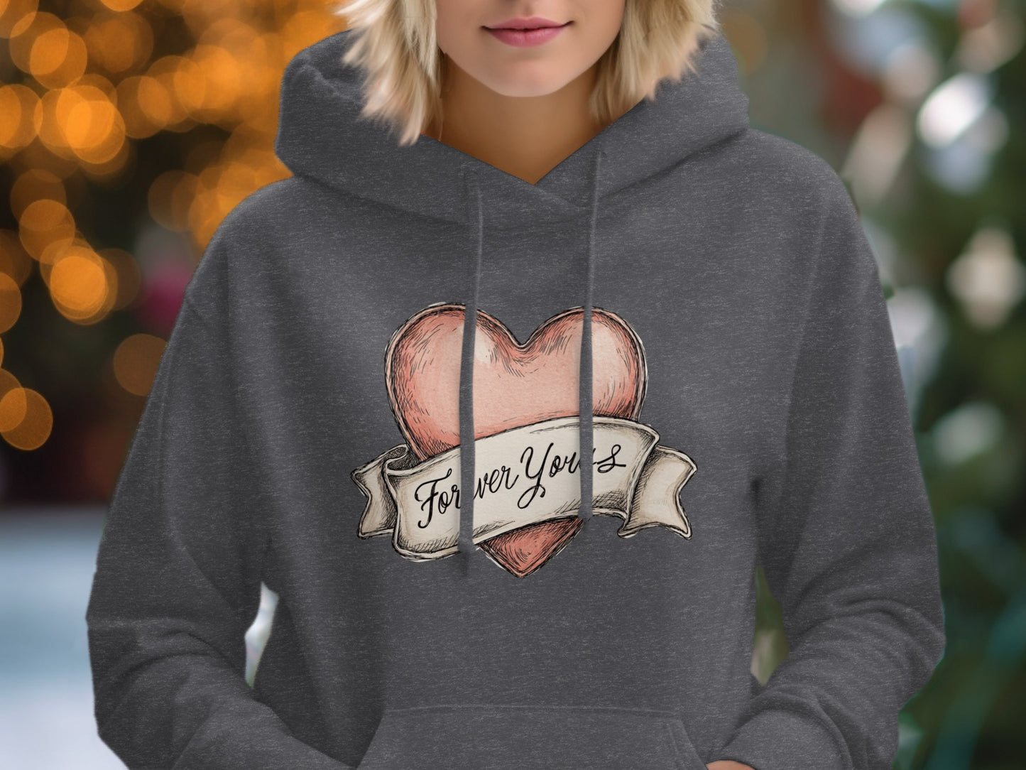 Forever Yours Heart Design Hoodie Fashion Apparel