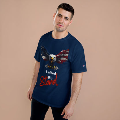United We Stand Patriotic Eagle on a Champion T-shirt