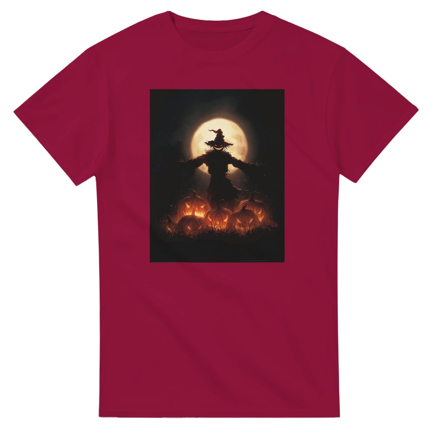 Spooky Scarecrow & Jack-O'-Lantern on a Heavyweight T-shirt