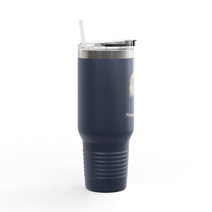 Heritage Eagle - Hogar de los Valientes - Fondo - Taza de Viaje Aislada de 40 oz