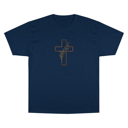 Navy Blue Cross Olive Branch Design T-shirt product type