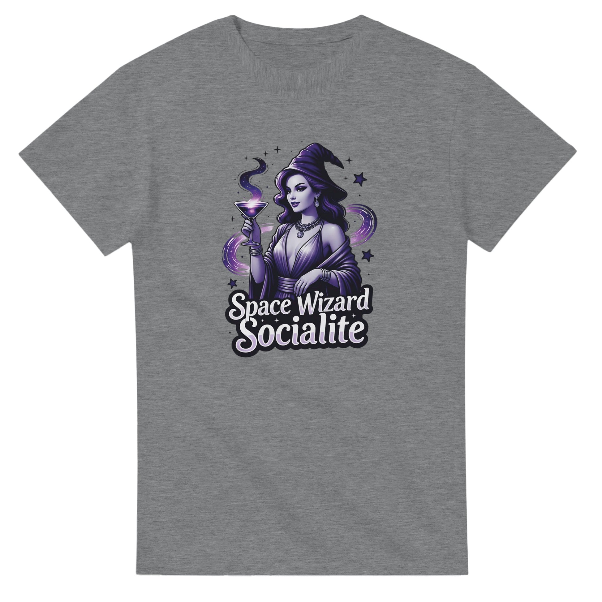 Space Wizard Socialite graphic design on a Heavyweight T-shirt