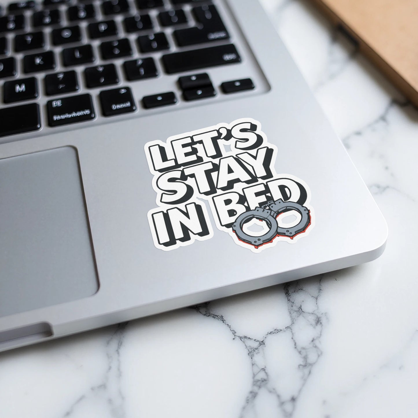 Let's Stay In Bed Decorative Laptop Sticker for Any Surface