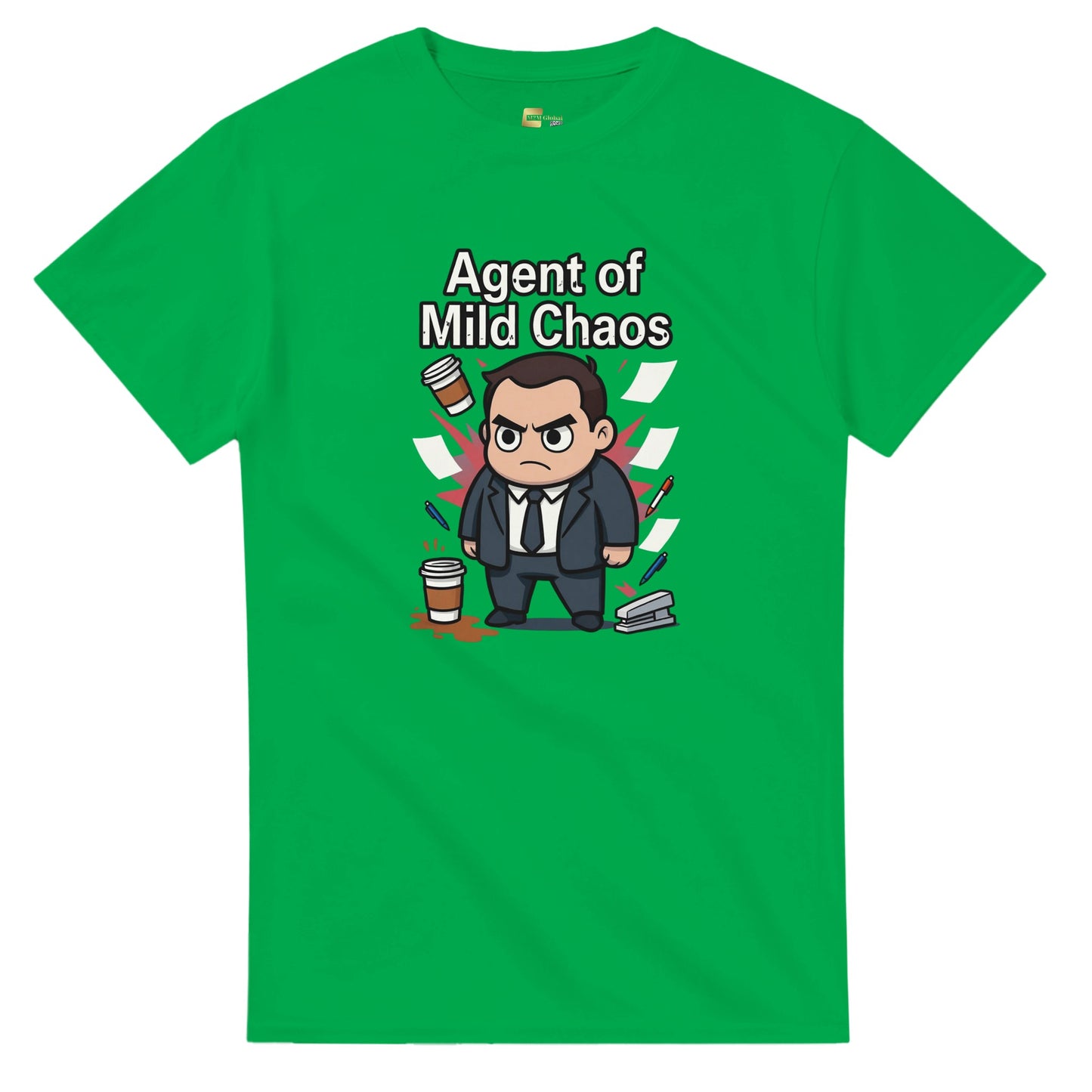 Agent of Mild Chaos graphic design on a Heavyweight T-shirt